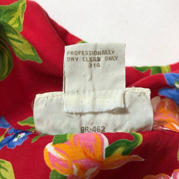 BANANA REPUBLIC Vintage Made Hong Kong Collar Pockets Button Down Floral Dress 8 - Picture 9 of 14